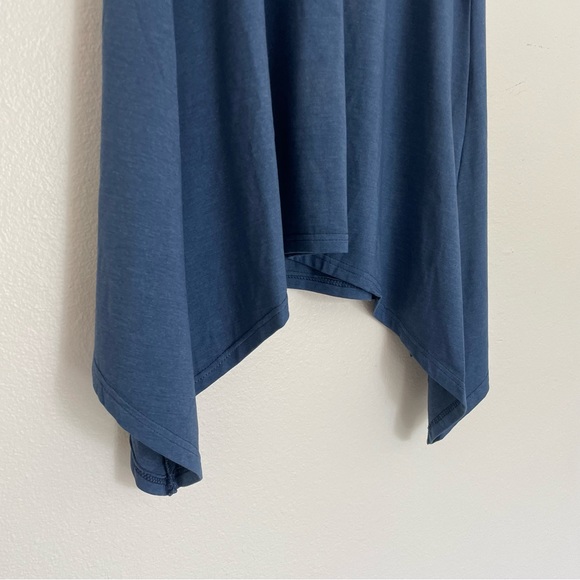 Blue Ombre High Low Shark Bite Hem Tunic Tank Top Size Small - Picture 3 of 5